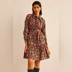 Boden Tiered Cotton Mini Shirt Dress Size 16/18